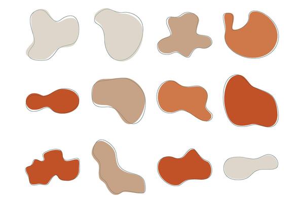 Blobs Abstract Fluid Shapes Color Full pictogram symbol visual illustration Set