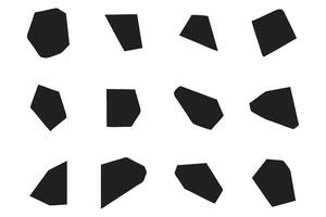 Abstract Shape Set Abstract Black Shapes Liquid Shape Elements Random Outline Fluid Shapes. vector