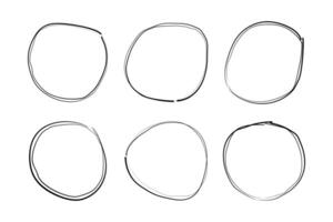 Hand Drawn Frame Circle Double Thin Line pictogram symbol visual illustration Set vector