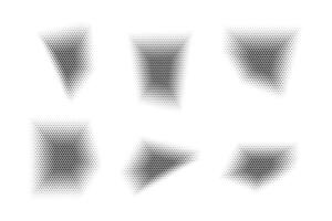 trama de semitonos hexágono patrón, reprográfico técnica para simulando antecedentes conjunto mínimo estilo dinámica fondo de pantalla vector