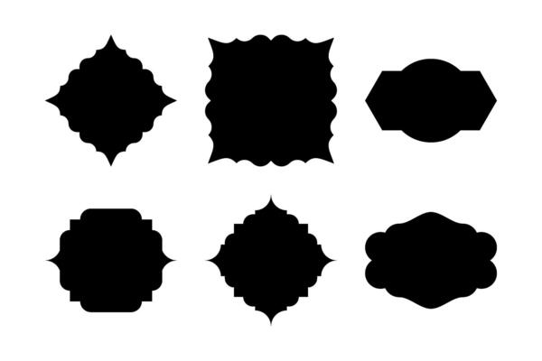 Label Frame Shape Glyph pictogram symbol visual illustration Set
