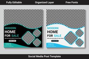 Real estate house social media instagram post template vector
