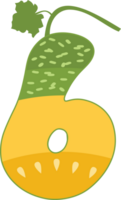 Melone Alphabete und Nummer png
