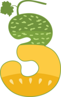 Melon Alphabets and number png