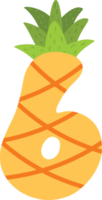 Yellow Pineapple alphabets and number png
