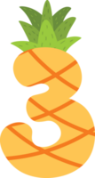 Yellow Pineapple alphabets and number png