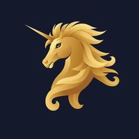 golden unicorn symbol vector