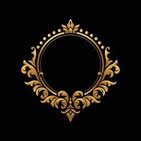 elegante circular clásico decorativo floral ornamental, dorado color vector