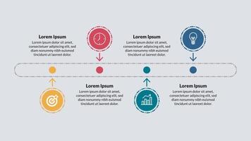 4 4 pasos infografía cronograma modelo vector