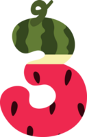 vattenmelon alfabet och siffra png