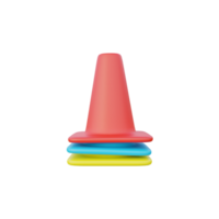 Soccer cone 3d illustration png