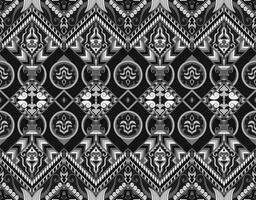 Abstract pattern of fabric. White and black. Seamless ethnic tribal pattern. vector