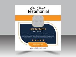 Creative And Simple Client Testimonial Design vector