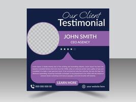 Creative And Simple Client Testimonial Design vector