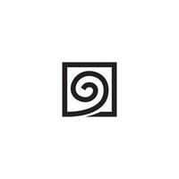 cuadrado y espiral, ola o viento logo o icono diseño vector