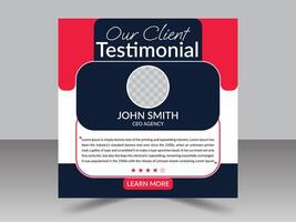 Creative And Simple Client Testimonial Design vector