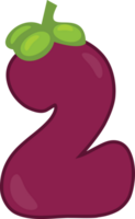 Mangosteen alphabets and Number png