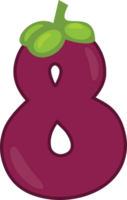 Mangosteen alphabets and Number png