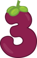 Mangosteen alphabets and Number png