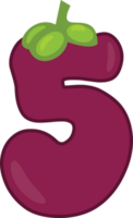 Mangosteen alphabets and Number png