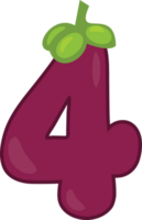 Mangosteen alphabets and Number png