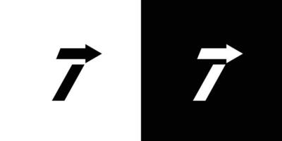 único y moderno 7 7 dirección logo diseño vector