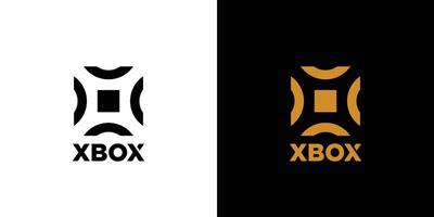 moderno y fuerte X caja logo diseño vector