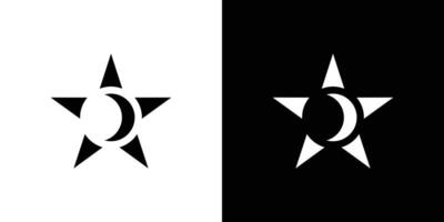 Unique and modern star moon logo design vector