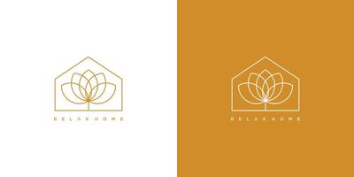 The Relaxing Home logo design is unique and luxurious vector