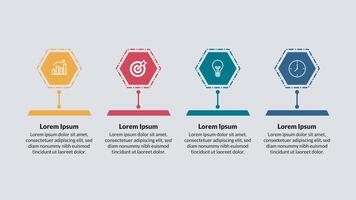 4 steps infographic timeline template vector