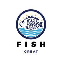 plantilla de diseño de logotipo de icono de pescado vector