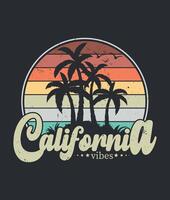 California vibes retro vintage style t shirt design surfing shirt illustration vector