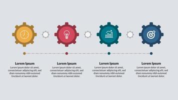 4 steps infographic timeline template vector