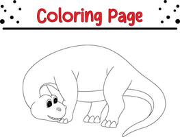 Dinosaurs coloring page. Happy Animal coloring book for children. vector