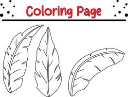 Forest leaves coloring book page vector