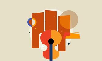 Jazz Music Concept. Concert Instruments Posters with Abstract Geometric Background and Musical Instruments. vector