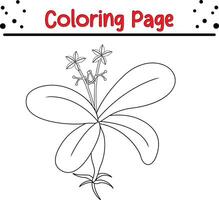 flower coloring page. spring design element coloring book. vector