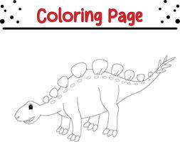 dinosaurios colorante página. contento animal colorante libro para niños. vector