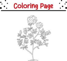 flower coloring page. spring design element coloring book. vector