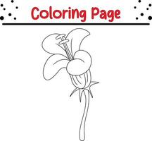 flower coloring page. spring design element coloring book. vector