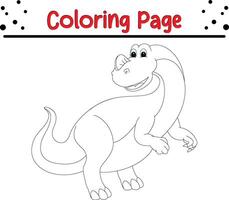 Dinosaurs coloring page. Happy Animal coloring book for children. vector