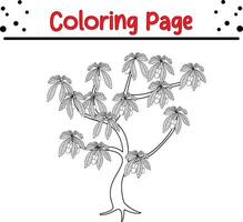 árbol colorante paginas para niños vector