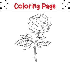 flower coloring page. spring design element coloring book. vector