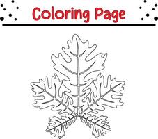 Forest leaves coloring book page vector