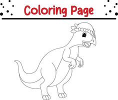 dinosaurios colorante página. contento animal colorante libro para niños. vector