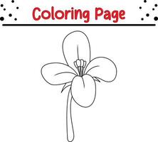 flower coloring page. spring design element coloring book. vector