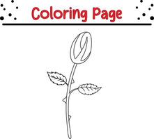 flower coloring page. spring design element coloring book. vector