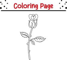 flower coloring page. spring design element coloring book. vector