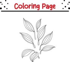 Forest leaves coloring book page vector