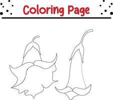 flower coloring page. spring design element coloring book. vector